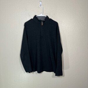 Mizzen and Main Sweater Mens Medium 1/4 Zip Pullover Dark Gray
